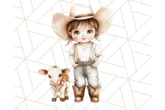 Cowboy Clipart PNG, Kid Western Country Graphic Product Image 5