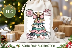 Cartoon Christmas Tree Santa Sack Print, Christmas Tree PNG Product Image 1
