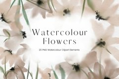 Brown and Beige Watercolour Flowers Clipart Product Image 1