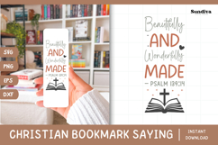 Christian Bookmark Saying SVG | Beautifully and Wonderfully Product Image 1