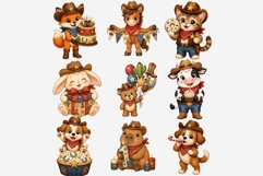 Cowboy Birthday Animals Clipart PNG | Western Party Animal Product Image 8