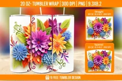 Cute Flower Seemless Tumbler Wrap Designs, Sublimation Wrap Product Image 1