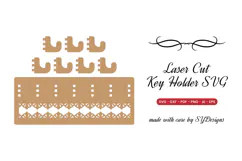 Laser Cut Key Holder SVG - Wall Hook Rack File Product Image 2