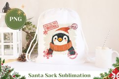 Christmas Santa Sack Design, Christmas Penguin Gift Bag Product Image 1