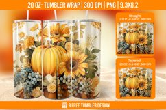 Pumpkin Tumbler Sublimation Wrap, 20 oz Fall Tumbler Wrap Product Image 1