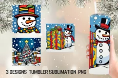 Retro Christmas Tumbler Wrap Sublimation Designs Product Image 1