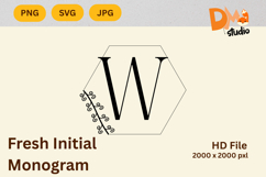 Fresh Initial Monogram - Modern Botanical Letters Product Image 1