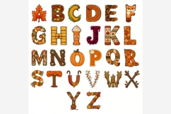 Fall Alphabet PNG Bundle | Autumn Letters A-Z | Harvest Product Image 2