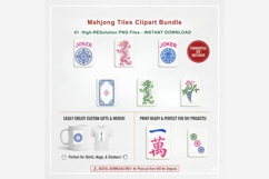Mahjong Tiles Clipart Bundle | 41 PNG Files Product Image 6