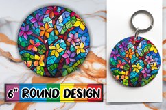 Sublimation PNG Round Design: Stained Glass Product Image 1