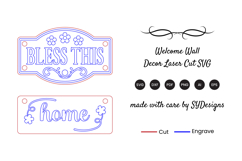Welcome Wall Decor Laser Cut SVG - Decorative Home Sign Product Image 2