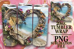 Flower Fantasy Tumbler Sublimation - 3D Heart Frame Product Image 1