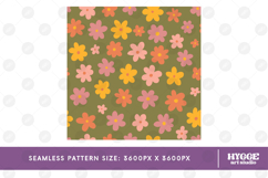 Retro Flowers Seamless Pattern Floral Png Sublimation Daisy Product Image 2
