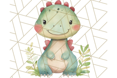 Watercolor Dinosaur and Rainbow PNG Clipart, Baby Nursery Product Image 5