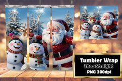 Winter Holiday Cartoon Tumbler Wrap Sublimation Art Product Image 1