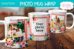 Floral photo mug template for sublimation, customizable mug Product Image 2