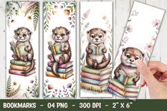 Cute Hedgehog Reading Bookmark Sublimation Product Image 1