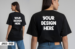 Elegant Shirt Mockup Women Front Back JPEG &amp; PSD Product Image 1