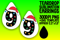 Chic Teardrop Earrings Design PNG Art , Christmas Product Image 1