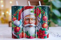 Merry Christmas Santa Tumbler Wrap | Christmas Wrap Product Image 1