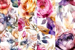 Watercolor Flowers Digital Papers Product Image 3