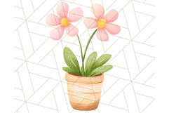 Pastel Watercolor Spring Clipart, Cheerful Floral Png Design Product Image 5