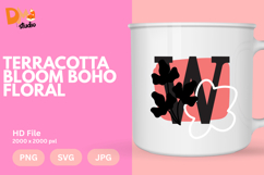 Terracotta Bloom Boho Floral Monogram Product Image 1