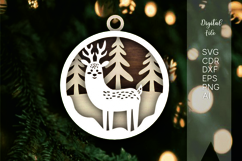 3d deer layered christmas ornaments tags files laser cut Product Image 2
