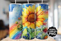 Rainbow Sunflower Tumbler - Sublimation Tumbler Design Product Image 1