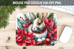 Rabbit Mouse pad Sublimation - Christmas Animal PNG Design Product Image 1