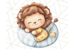 Sleeping Baby Animals PNG, Cozy Pajama Bedtime Clipart Png Product Image 5