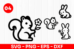 Cute Squirrel Cartoon Forest Animal SVG PNG Product Image 1