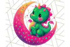 Cute Fantasy Dragon Clipart PNG, Bold Baby Dragon Clip Art Product Image 5