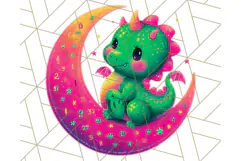 Cute Fantasy Dragon Clipart PNG, Bold Baby Dragon Clip Art Product Image 5