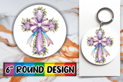 Whimsical Circle Ornaments Design, Flower Cross Product Image 1