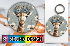 Timeless Round Keychains PNG, Giraffe Product Image 1