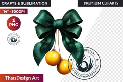 Christmas Baubles Clipart, Festive Holiday Ornaments PNG Product Image 1