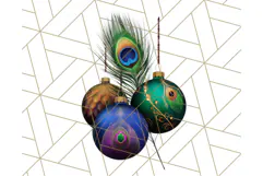 Peacock Christmas Clipart in Jewel Tones, Christmas Png Product Image 5