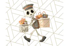 Retro Halloween Clipart Vintage PNG Graphics, 50s Holiday Product Image 5