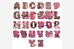 Cool Girl Summer Collage Alphabet PNG | 26 Leopard Pink Product Image 2