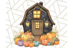 Halloween Cottagecore Barn PNG Clipart, Fall Style Product Image 5