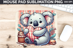 Watercolor koala Mouse Pad Sublimation - Valentines PNG Product Image 1