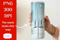 Christmas Highland cow tumbler wrap for sublimation Product Image 2