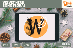 Velvet Herb Boho Floral Monogram Product Image 1