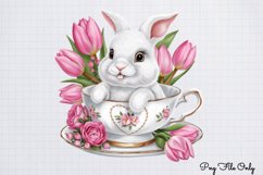 Valentines Day Bunny Cups Clipart PNG Product Image 1