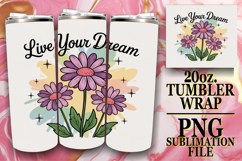 Joyful Moments 20oz tumbler wrap, Flowers Quote Product Image 1