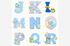 Dino Alphabet Clipart Bundle | Cute Dinosaur PNG Letters A-Z Product Image 4