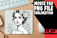 Bright MOUSE PAD Sublimation Art, Beauty Woman Product Image 1