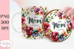 Mom Photo Mug Wrap and coaster sublimation PNG, Mother's day Product Image 6