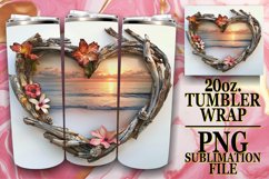 Nature's Tranquility: 20oz Heart Frame Sublimation Product Image 1